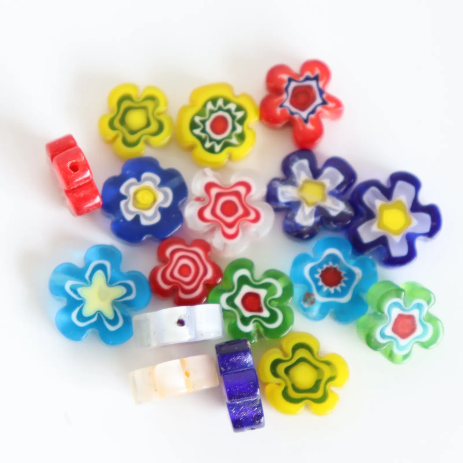 hot sale 2012 flat flower glass beads with hole for jewelry making
