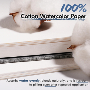 <span class=keywords><strong>Bloc</strong></span> de papier aquarelle 100 % coton 300 g/m² pressé à froid, sans acide, format carré, pour croquis et techniques mixtes, fournitures d'art en gros - Product Image 4