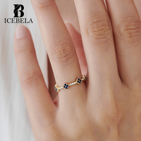Bague classique en argent sterling 925 avec trèfle à quatre feuilles, saphir bleu, rubis rouge, émeraude verte, turquoise, pavé de zirconiums pour femmes