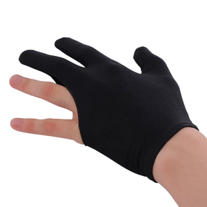 Guantes Sedosos de Tres Dedos Cómodos y Transpirables en Colores Rojo, Azul y Negro para Deportes de Billar, Pool y Snooker - Product Image 3