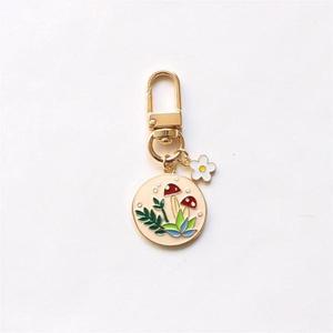 Vintage Pastoral Fresh Garden Style Flores Villa Cottage View Metal Colgante Bolsa Colgante Adorno Esmalte Aleación Colgante Llavero - Product Image 4