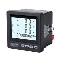 Panel Meter Multifungsi LCD Digital untuk Pengukuran Arus, Tegangan, Frekuensi Tiga Fasa, Multimeter Digital untuk Pengendalian Kebakaran AC220V 0.5