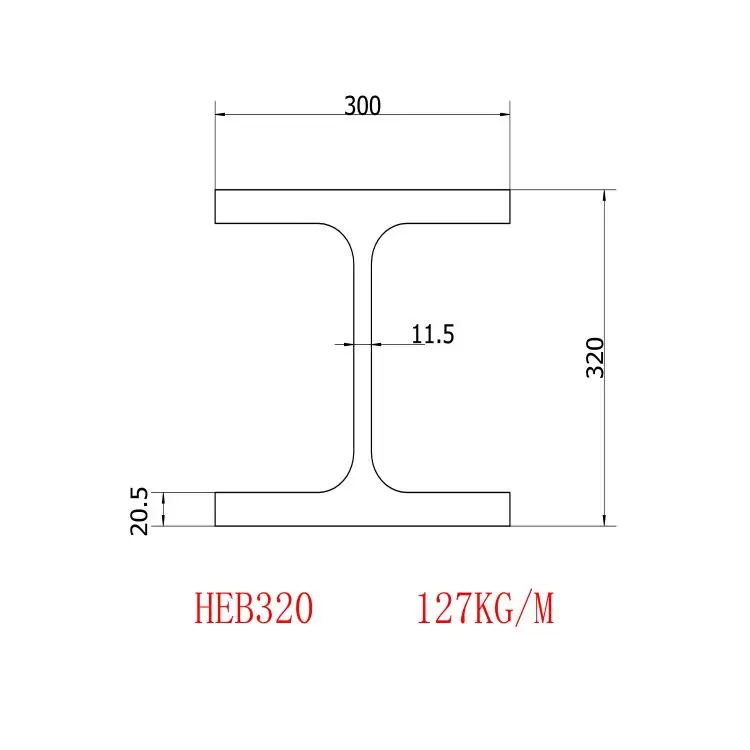 H-Vormig Staal (En10025) Heb320b 320X300X8.5X11.5 S235jr/S355jr Huisstaal