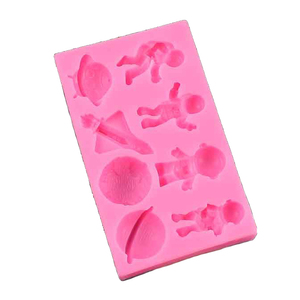 Moule en silicone DIY pour décoration <span class=keywords><strong>de</strong></span> gâteaux et fondants, motifs classiques populaires 3D : 8 dessins <span class=keywords><strong>de</strong></span> dessins animés, astronaute, OVNI, fusée, Terre - Prix usine - Product Image 4