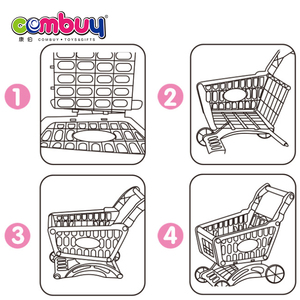 Carrito de juguete de compras para niños de juego de imaginación de supermercado con cesta de frutas hecha de plástico duradero - Product Image 4