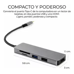 Hub HDMI 4K USB 3.0 avec lecteur de carte SD Micro SD, adaptateur métallique de type C vers type C, transfert de données 5 ports jusqu'à 3 Mbps pour ordinateur portable - Product Image 5