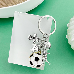 Soccer Player <b>Keychain</b> Zinc Alloy Simulation Football Charm Portable Gift for DIY Accessories - Product Image 4