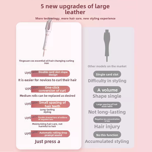 MESKY Nouveau produit Chauffage PTC pour usage domestique avec huile 28 mm ou 32 mm <span class=keywords><strong>Fer</strong></span> à friser automatique rose - Product Image 3