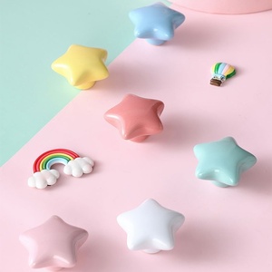 Los nuevos tiradores de muebles de cerámica de dibujos animados en forma de perilla de gabinete blanco rosa nube para habitación de niños con bebés y niños - Product Image 6