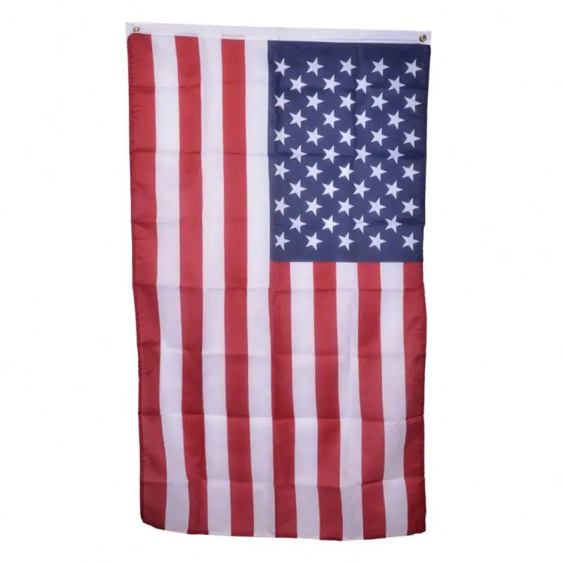 Polyester Flex Banner St3x5 Ft Outdoor Double Sided Custom USA Flag Advertising Factory Hanging Flags