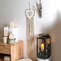 Attrape-rêve en métal, grands anneaux en forme de cercle, cœur, lune, en macramé, pour bricolage artisanal, décoration murale de maison, pour mariage