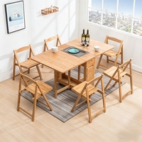 Table à manger rectangulaire pliable en bambou RH, design minimaliste moderne, bureau de cuisine mobile pour la maison