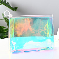 Sac cosmétique triangulaire tendance en PVC transparent, pochette de maquillage portable pour femmes, idéal pour les voyages, directement de l'usine