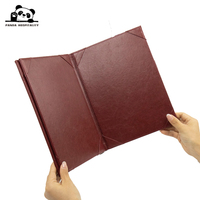 Couverture de menu en cuir PU avec coins de style album photo et dorure à chaud personnalisée, impression personnalisée, passage facile entre les pages, Panda Hospitality Custom