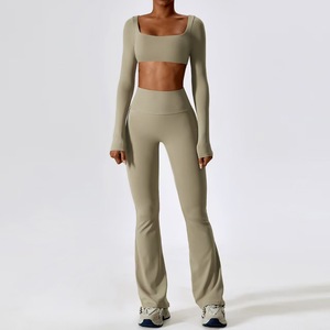 A47Fall Set Yoga Traspirante Antiurto - <span class=keywords><strong>Abbigliamento</strong></span> Fitness <span class=keywords><strong>Aderente</strong></span> ad Asciugatura Rapida - Completo Sportivo Casual - <span class=keywords><strong>Abbigliamento</strong></span> Donna - Product Image 2