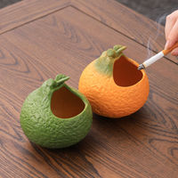 Cendrier en céramique NP NP8941 Ugly Orange Lucky, design moderne, pour table basse, avec couvercle, ornement décoratif personnalisé, coupe-vent