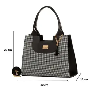 Bolso Cuadri Blanco3 para Mujer de Fana Isadora con Asas Negras y Cierre para Uso Profesional - Product Image 4