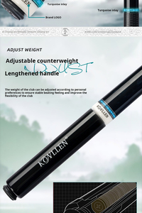 Taco de billar KONLLEN de fibra de carbono de calidad de competición, tecnología de 12.5mm, estilo chino negro para <span class=keywords><strong>8</strong></span> y 9 bolas - Product Image 5