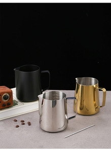 Modern Minimalism Design 304 Stainless Steel Flower Jar Coffee Milk <b>Cups</b> Hand-Made Milk Bubble <b>Cup</b> Coffee Supplies Set - Product Image 5
