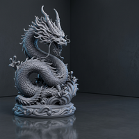 Statue de dragon en résine imprimée en 3D SLA, figurine en stéréolithographie, texture détaillée à l'échelle, décoration d'intérieur, art personnalisé OEM