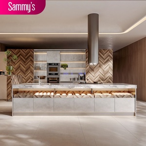Bestseller Modulare Französische Küchenschrank-Sets Wasserfeste Holzschränke Armatur Edelstahlspüle Maßgefertigtes Design 5 Jahre - Product Image 1