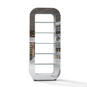 حامل عرض ساعات يد فاخر منحني مخصص، حامل عرض أرضي للأساور، حامل عرض مجوهرات للمتاجر مع أرفف زجاجية - Product Image 1