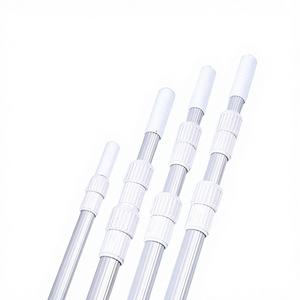 Palo Telescópico de Aluminio para Limpieza de Piscinas Water Crown, 6m/7m/8m/9m, Blanco y Gris, Certificado CE y RoHS, para Piscinas - Product Image 1