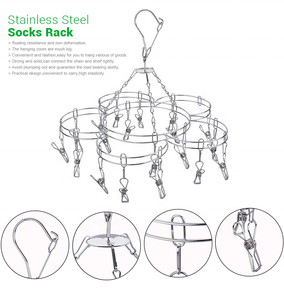 Silver Clothes <strong>Clips</strong> Non slip <strong>Hangers</strong> Sock <strong>Hanger</strong> and Stainless Steel Socks Peg and <strong>Hanger</strong> With 20 Pegs - Product Image 2