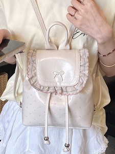 <span class=keywords><strong>Sac</strong></span> à dos polyvalent pour fille, style bohème, avec doublure en polyester, garniture en dentelle, design esthétique, idéal pour l'été - Product Image 3