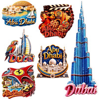 Souvenirs touristiques d'Asie, Émirats arabes unis, Dubaï, aimants de réfrigérateur, articles de décoration, artisanat, collection d'aimants de réfrigérateur
