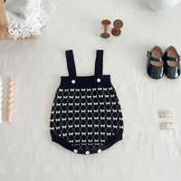 Ensemble bébé fille tendance automne Angou, célébrité d'Internet, petit style, cardigan en tricot, barboteuse à bretelles, tenue bébé