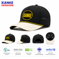 Casquettes de golf unisexes personnalisables certifiées GRS, résistantes à l'eau, avec patch PVC de luxe, broderie 3D, vente en gros