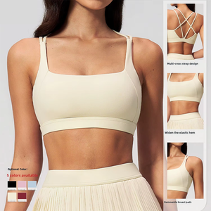 เสื้อชั้นในโยคะสำหรับผู้หญิงยูนนานแบบมีฟองน้ำกันกระแทก ซัพพอร์ตสูง ผลิตจากผ้าสแปนเด็กซ์/ไนลอน เหมาะสำหรับออกกำลังกายและเล่นกีฬา ดีไซน์รัดรูปด้านหลัง - Product Image 4