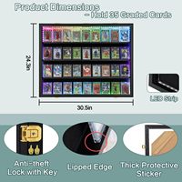 Vitrine murale en bois pour cartes de sport classées, 36 cartes, modèle 2026, pour souvenirs, cartes de baseball et cartes Pokémon