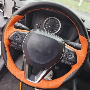 Para <span class=keywords><strong>Audi</strong></span> S3 8V Sportback S1 8X S4 B8 Avant S5 8T S6 C7 S7 G8 RS Q3 8U SQ5 8R DIY cuero genuino gamuza <span class=keywords><strong>volante</strong></span> cubierta - Product Image 5