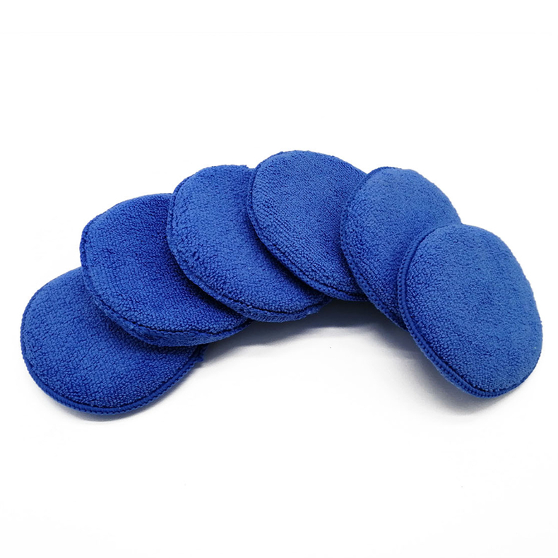 Автомобильный аппликатор 5 дюймов Dia голубой микрофибры тряпочка для нанесения воска поставляется без кармана поролонная губка ручной автомобиль воском коврик