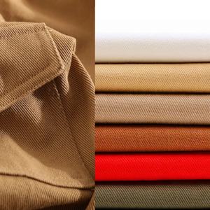 100% algodón TALADRO PANTALONES TELA 10*10 450 g/m Sarga de peso pesado/chino/tela tejida de perforación Venta al por mayor Chaqueta elástica Tela Spandex - Product Image 1