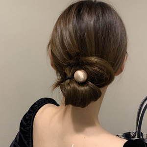 Élastique à cheveux élégant en or brossé, fait main, haute élasticité, <span class=keywords><strong>pour</strong></span> femmes, <span class=keywords><strong>accessoire</strong></span> <span class=keywords><strong>pour</strong></span> <span class=keywords><strong>chignon</strong></span> <span class=keywords><strong>bas</strong></span> ou coiffure arrière - Product Image 2