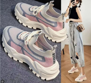 รองเท้าลำลองผู้หญิงสไตล์เกาหลีแบบใหม่ รองเท้าทรง Daddy Shoes ผ้าตาข่ายระบายอากาศได้ดี รองเท้ากีฬา - Product Image 6