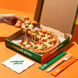 Cajas de Pizza Impresas Personalizadas, Caja de Embalaje de Pizza de Papel Corrugado de Grado Alimenticio con Logotipo para Comida para Llevar de Restaurantes - Product Image 2