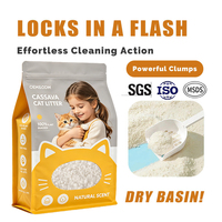 Litière pour chat en manioc écologique, sûre pour tous les chats et chatons, non toxique, biodégradable, jetable aux toilettes, contrôle des odeurs, agglomération rapide, faible émission de poussière