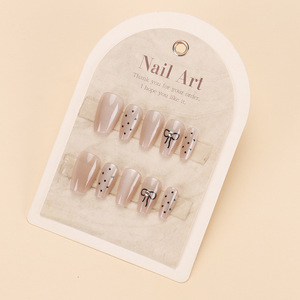 Vente chaude embouts portables haut de gamme automne oeil de chat strass autocollants pour ongles faits à la main avec faux ongles détachables - Product Image 6