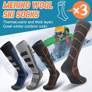 Merino Wool Ski Thermal Warm Thick Knee High Socks Skiing Socks - Product Image 4