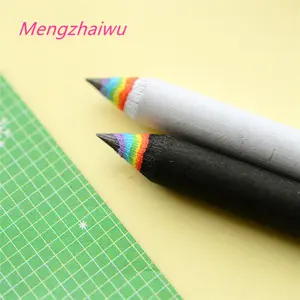 Pas de stock exportation fabricants papeterie en gros arc-en-ciel couleur en bois croquis crayon art ensemble étudiants crayon de bois
