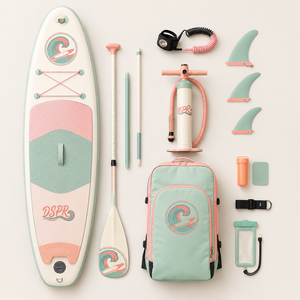 Planche de <span class=keywords><strong>paddle</strong></span> gonflable sur mesure d'usine OEM 10'6" 6 <span class=keywords><strong>pouces</strong></span> d'épaisseur en PVC Drop Stitch, faible MOQ, logo personnalisé, vente en gros - Product Image 4
