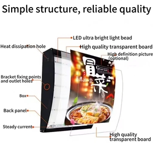 ป้ายเมนูอาหารแบบโค้ง <span class=keywords><strong>KFC</strong></span> McDonald's ป้ายโฆษณา LED กล่องไฟเรืองแสง ร้านอาหารฟาสต์ฟู้ด กล่องไฟทรงโค้ง - Product Image 5