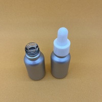 Flacon compte-gouttes en verre argenté mat pour huiles essentielles, flacon compte-gouttes en verre couleur métallique pour sérum 15ml 30ml 50ml