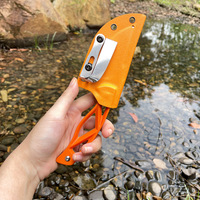 LHZ014 Orange manche creux lame de couteau fixe couteau de bushcraft survie G10 D2 extérieur couteaux d'autodéfense avec gaine kydex