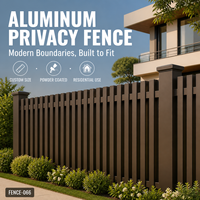 Clôture d'intimité en aluminium thermolaqué résistant aux intempéries, sur mesure, de qualité supérieure, avec modélisation 3D, design luxueux et écologique pour villa