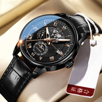 Nouvelle Montre Homme Tendance à Trois Yeux, Calendrier, Étoiles et Lune, Vente en Gros